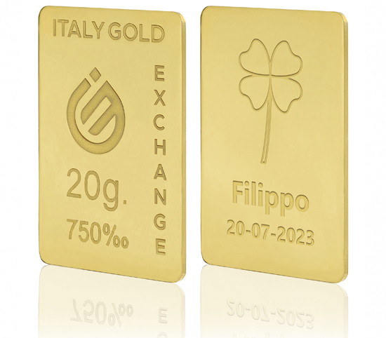 Sztabka Złota Czterolistna koniczynaszczęścia 18kt 20gr IGE GOLD